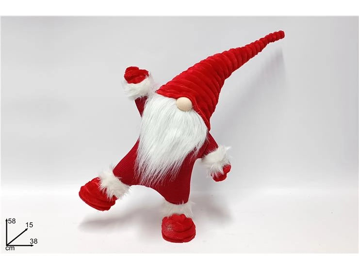 Decorazione Natalizie Gnomo di Natale su una Gamba Rosso 58 cm