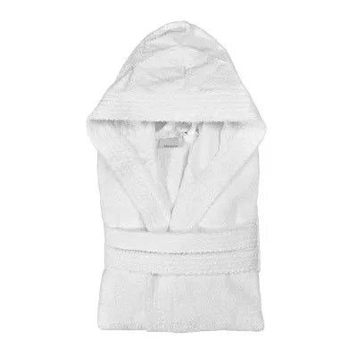 Accappatoio bianco 100% cotone taglia S con tasche cappuccio e cintura