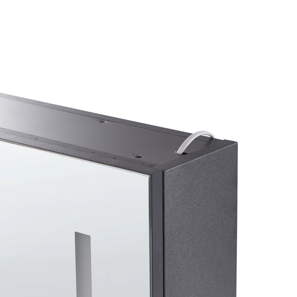 Armadietto da bagno con 2 Ante e specchio con luci LED 60 x 60 cm Armadio pensile stile moderno classico