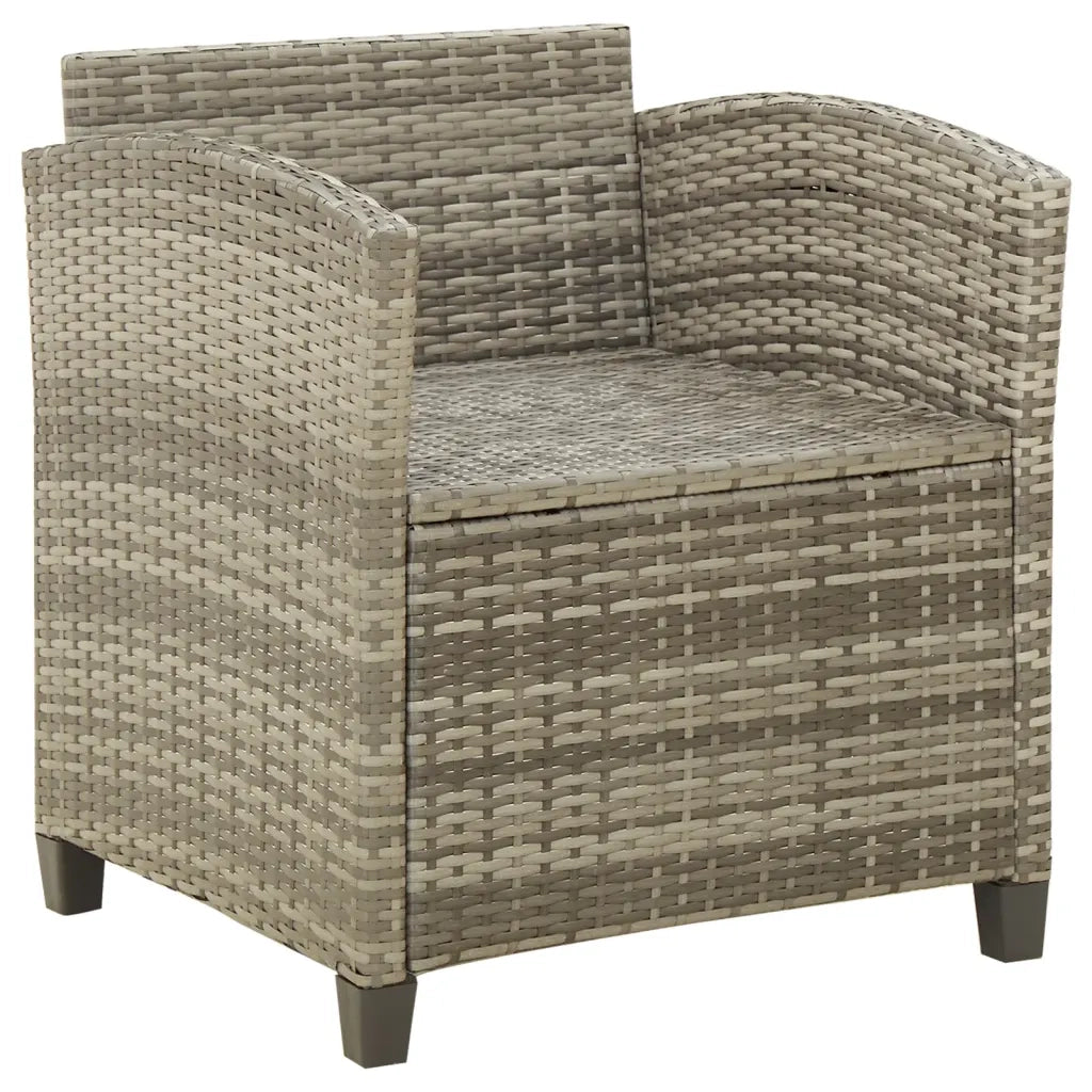 Sedia da Giardino con Cuscini in Polyrattan Grigio cod mxl 23224