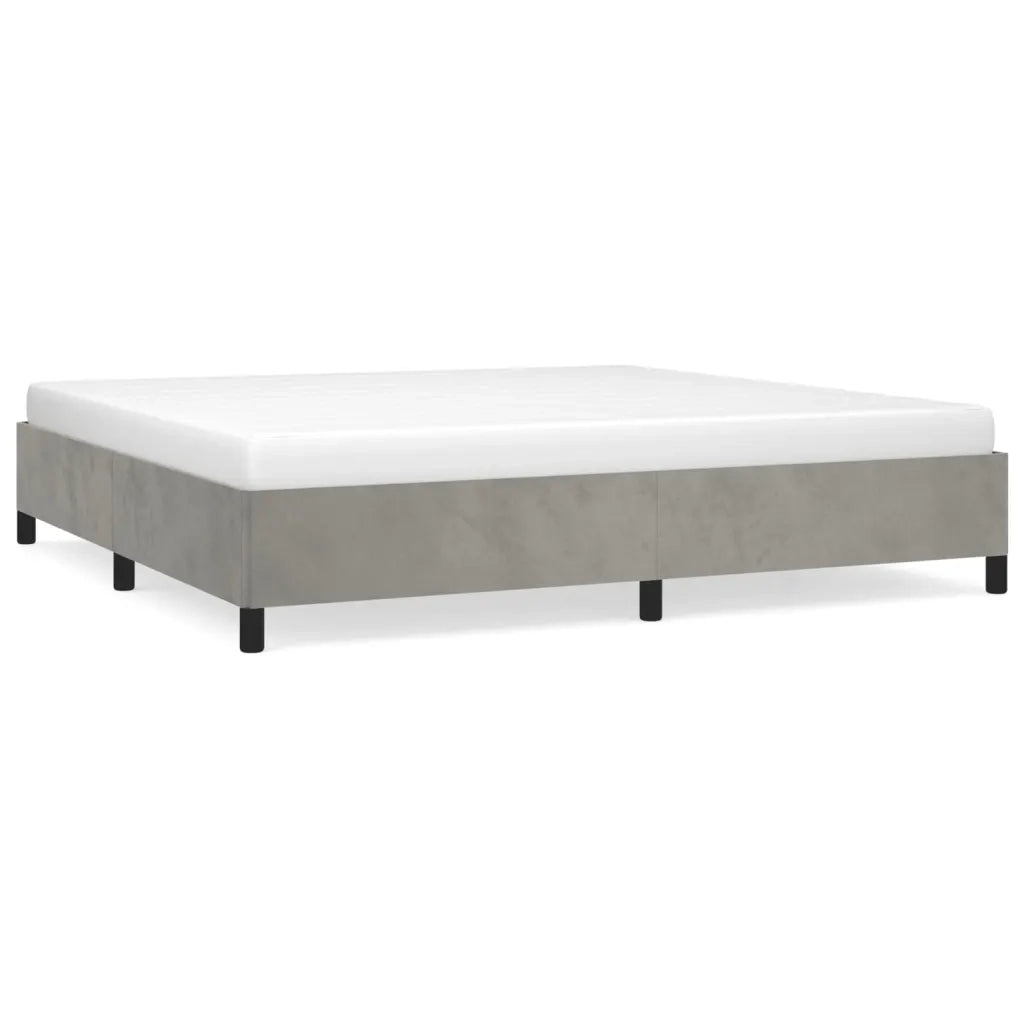 Giroletto senza Materasso Grigio Chiaro 200x200 cm Velluto 347342