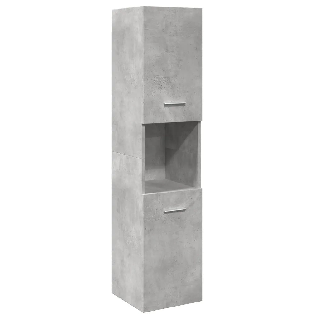 Set Mobili da Bagno 4 pz Grigio Cemento in Legno Multistrato 3324886