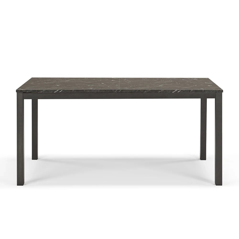Tavolo da pranzo allungabile Pietra Nera 160x85 modello GIOTTO MADE IN ITALY con 2 allunghe laterali da 40 cm per sala da pranzo, cucina e soggiorno, design moderno