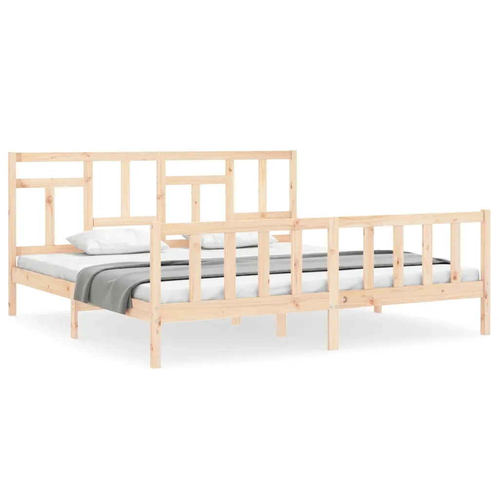 Giroletto senza Materasso-Struttura Letto 200x200 cm in Legno Massello di Pino 442067
