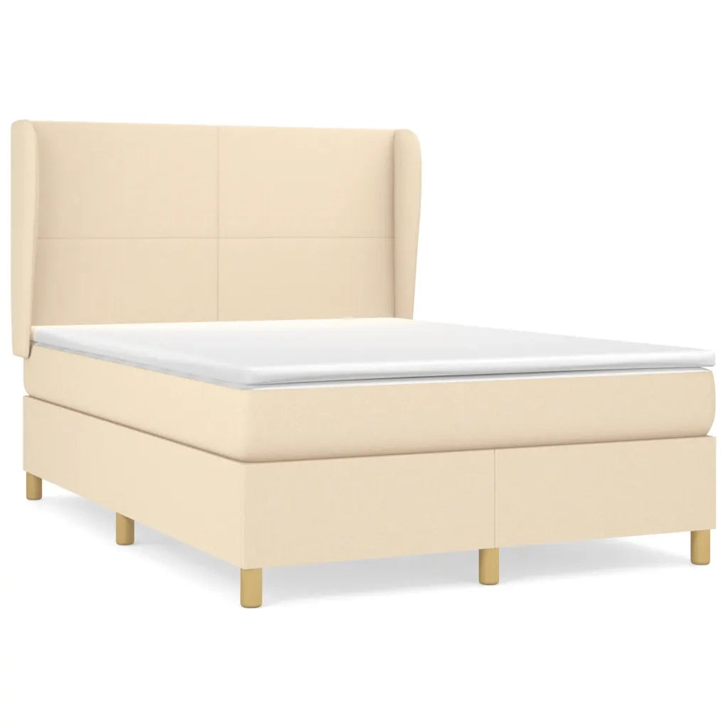 Giroletto a Molle con Materasso Crema 140x200 cm in Tessuto 3128370