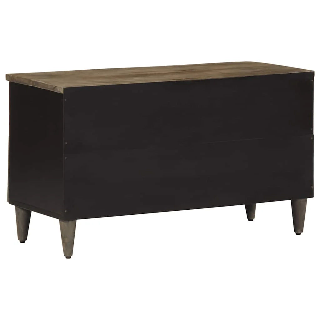 Mobile porta TV in legno massello di mango con ampio spazio di archiviazione 80 x 33 x 46 cm stile decorativo nero 02_0057750