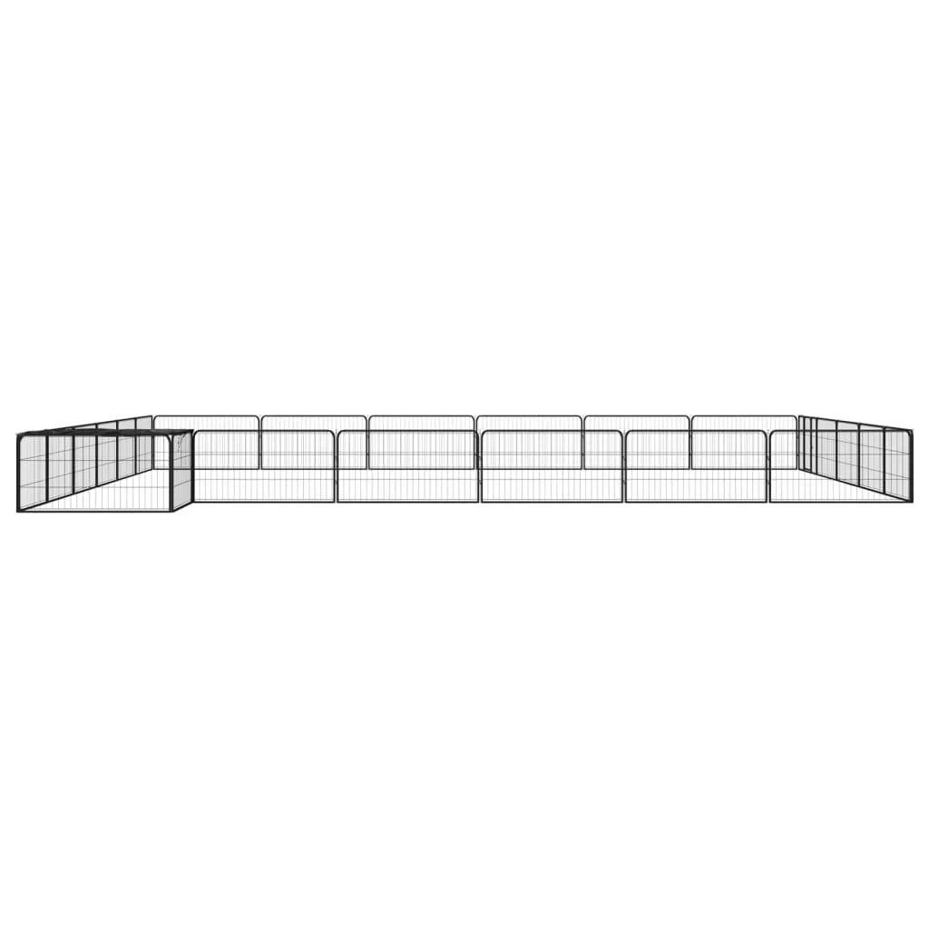 Recinto per cani con 24 pannelli 100 x 50 cm acciaio verniciato a polvere nero 02_0043621