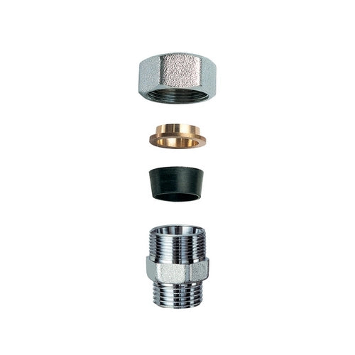NIPLEX MASCHIO CROMATO C/MONOCONO IN GOMMA PER RAME- 3/4 x 18- FAR- pezzi 1
