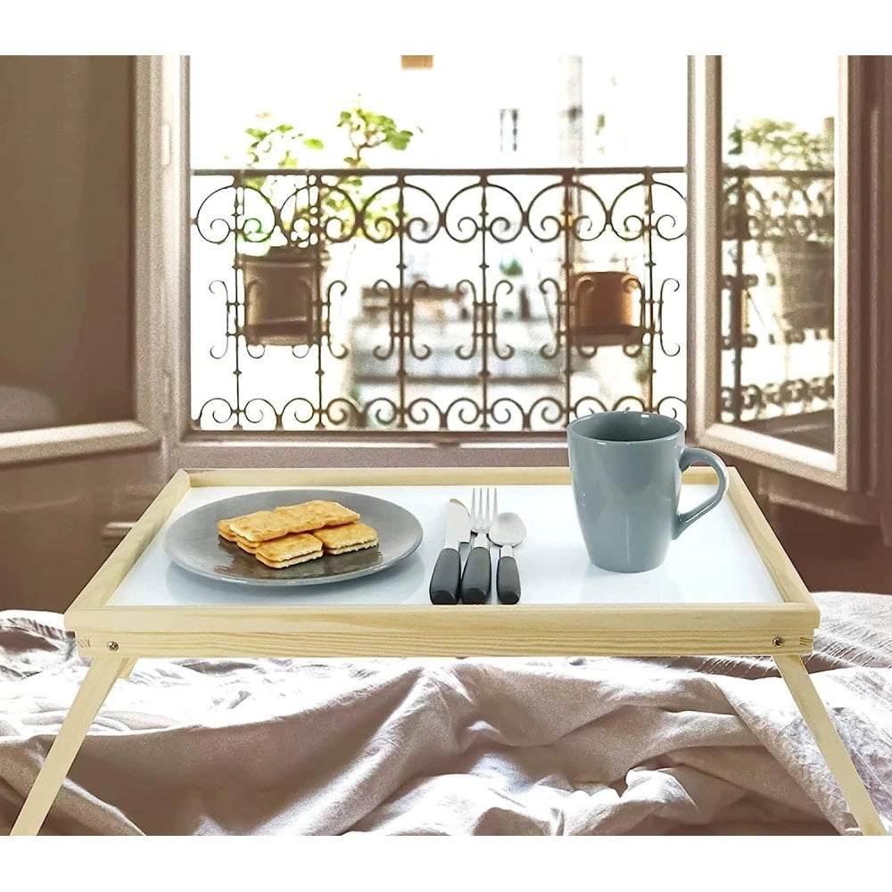 Trade Shop - Tavolino Legno Colazione Letto Pieghevole Tavolo Lettura Multiuso Notebook -
