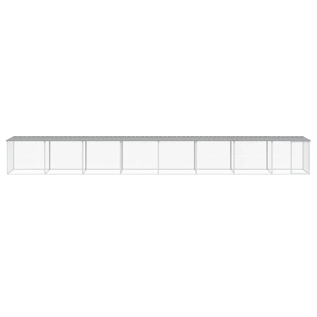 Gabbia Polli Tetto Grigio Chiaro 803x98x90 cm Acciaio Zincatocod mxl 76887