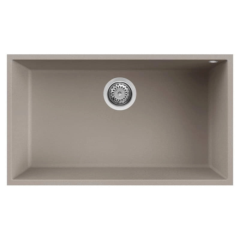 Lavello Elleci Incasso 1 vasca 76x44 Quadra 130 Sottotop Granitek Grigio Tortora LGQ13043BSO