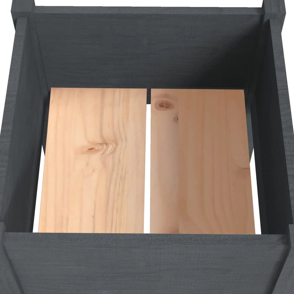 Fioriera rialzata per piante e fiori adatta per l'uso esterno su terrazze o giardini 40 x 40 x 70 cm legno di pino massiccio grigio 02_0038550