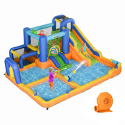 Castello gonfiabile per bambini con scivolo e parete arrampicata ¨C Zephmum ¨C 430x420x200cm multicolore