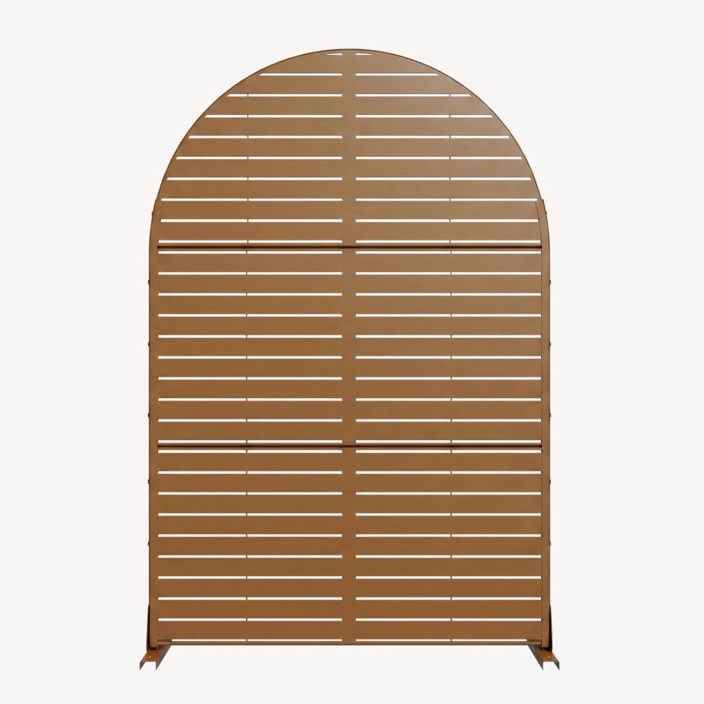 Pannello Divisorio Nodepp Paravento Arcuato in Acciaio 180 x 120 cm - Marrone casa.pro