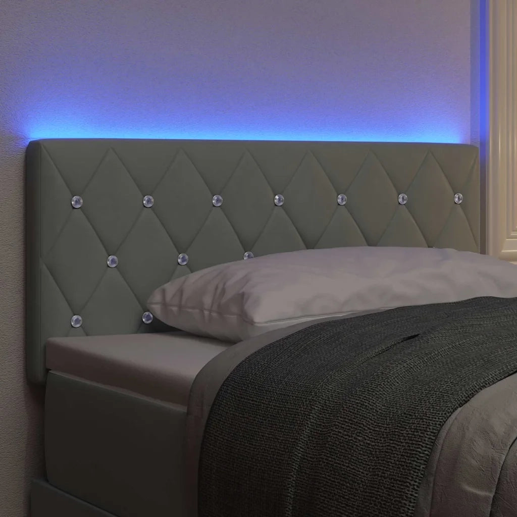 Testiera LED con strisce LED Grigio chiaro 90 cm Velluto 3338047