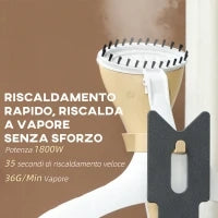 Ferro da Stiro Verticale a Vapore 1800W con Serbatoio 1.8L, Altezza Regolabile e Accessori, Oro