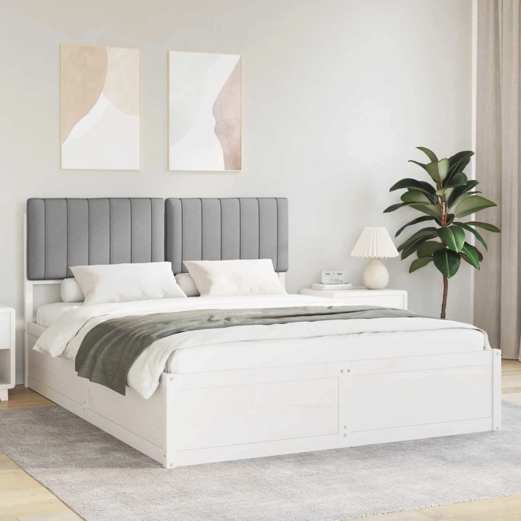 Letto con Testiera Rivestita Grigio chiaro 160 x 200 cm 3398223