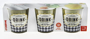 Set 3 Bicchieri acqua da tavola in vetro nadia retro'dirnk quadrati 250 cc