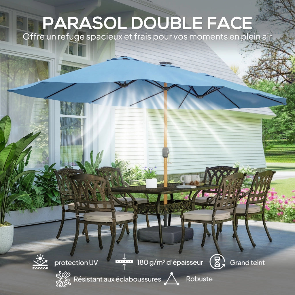 Ombrellone doppio da giardino ¨C zephmum ¨C blu 5x3 m