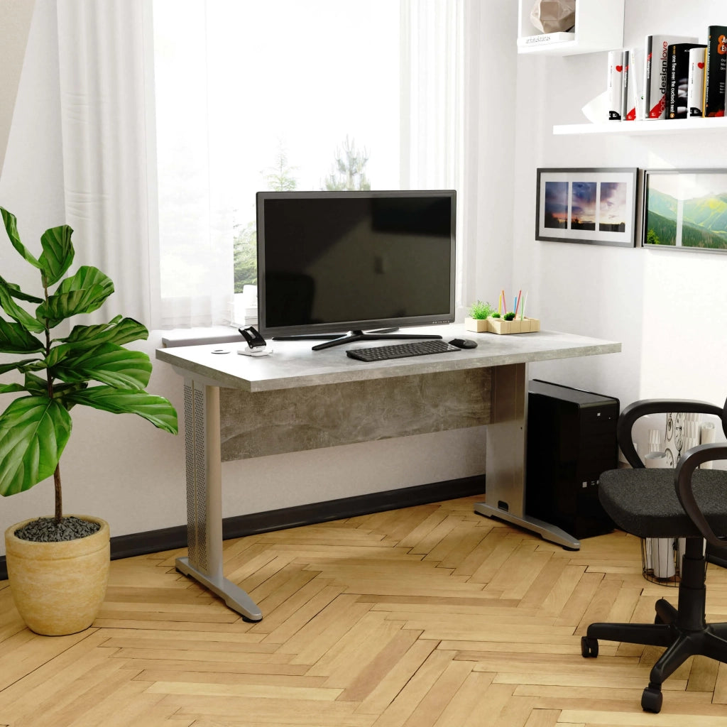 Scrivania per computer AKORD BM135 Cemento 135 cm 135x60x76 cm
