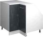 Mobile sottotetto Mobile angolare Rion, Calcestruzzo nero, 75.6 x 81.6 cm con 1 porta, carcassa dell’armadio profondità 60 cm, adatto per il salvaspazio sotto tetti spioventi