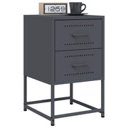 Comodini 2 pz-Set di 2 Tavolino da notte Antracite 36x39x60,5 cm in Acciaio 195839