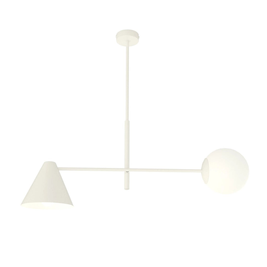 Lampada a sospensione HERMES in acciaio bianco opaco