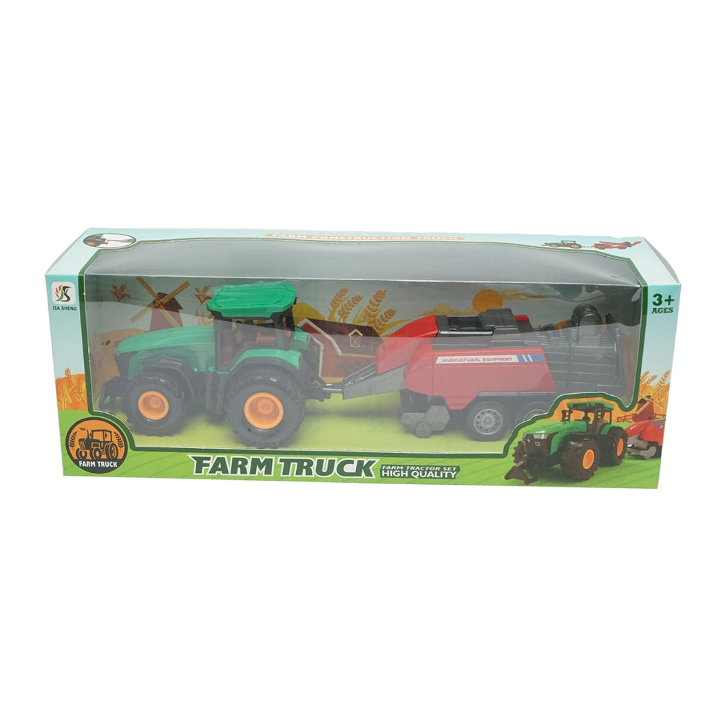 Trattore verde con rimorchio, 304x85x83mm giocattolo per bambini +3 anni