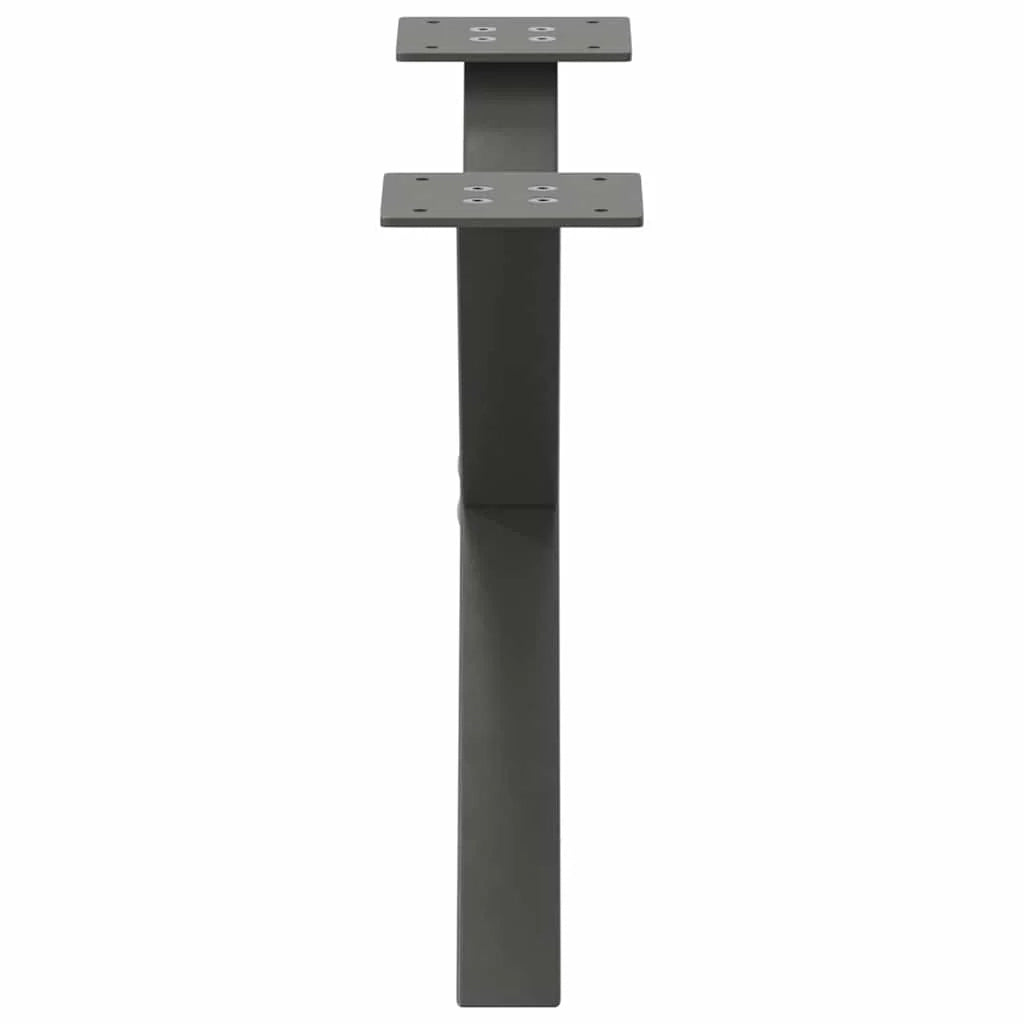 Set di 2 gambe per tavolino a forma di X 50 x 30 cm con piedini regolabili stile moderno acciaio antracite 02_0057153