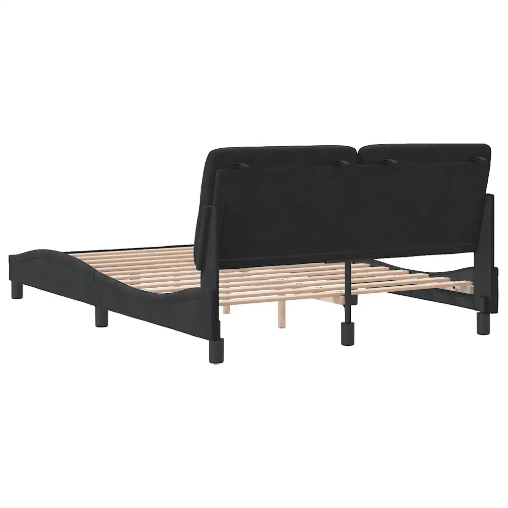 Giroletto senza Materasso Nero 140x190 cm in Velluto