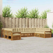 Set di divani da esterno con cuscino 9 pcs Naturale e Beige 3374118