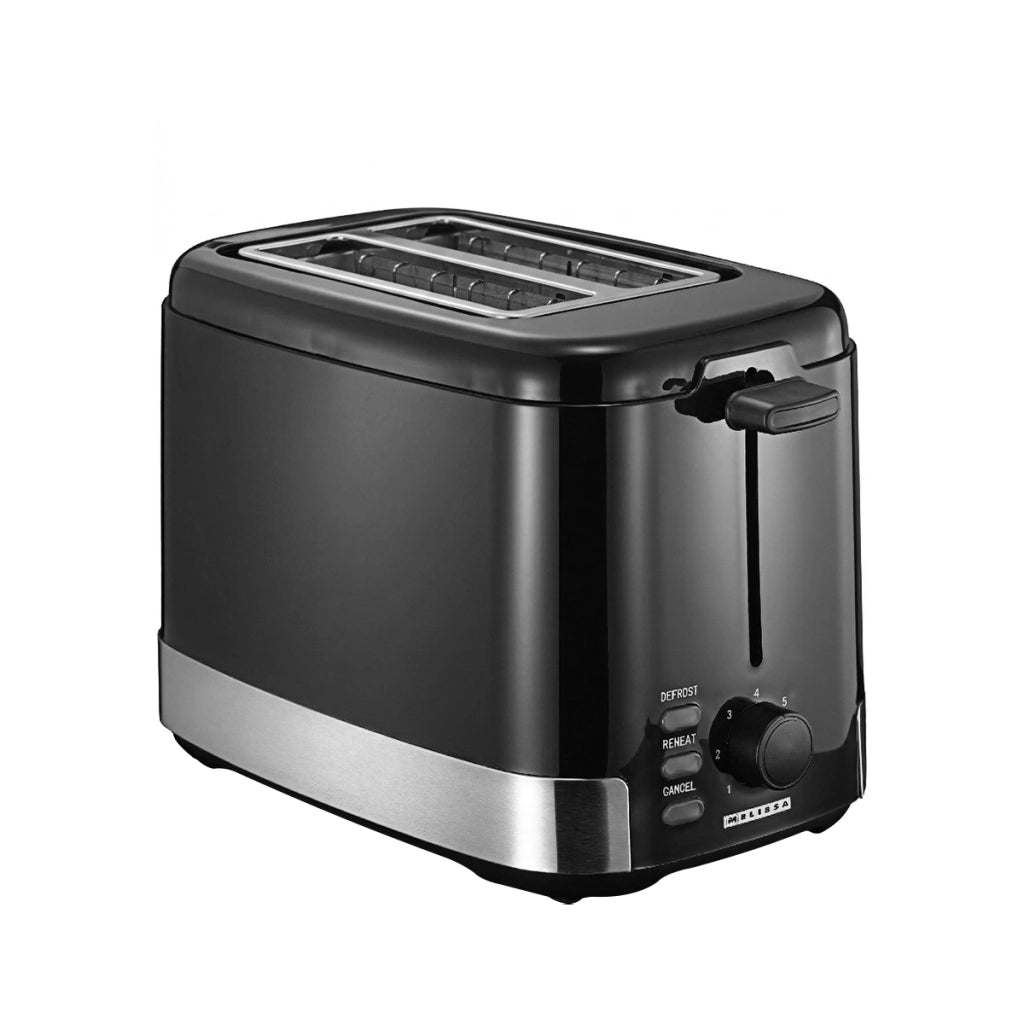 Tostapane 2 Fette 800W in Acciaio Inossidabile Regolabile Nero MELISSA