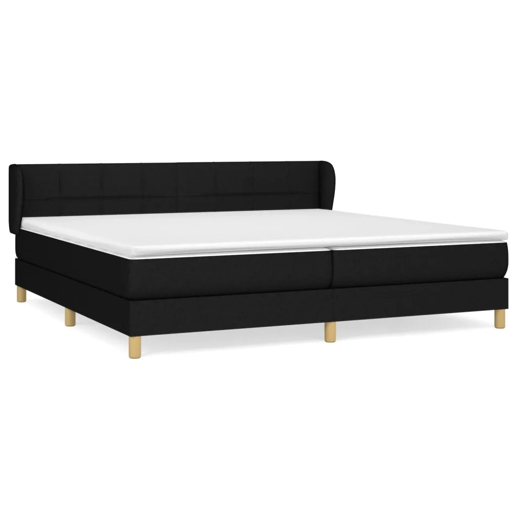 Giroletto a Molle con Materasso Nero 200x200 cm in Tessuto 3126831