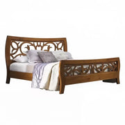 Letto classico traforato legno tinta noce bassano 184x208x115 - Mobili 2G