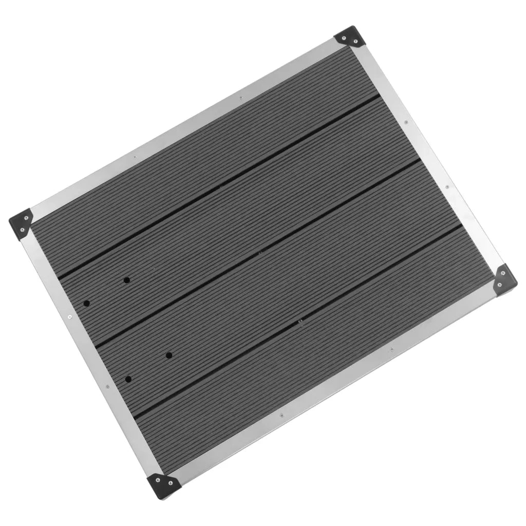 Piatto Doccia da Esterni in WPC e Acciaio Inox 80x62 cm Grigio CFW3376437