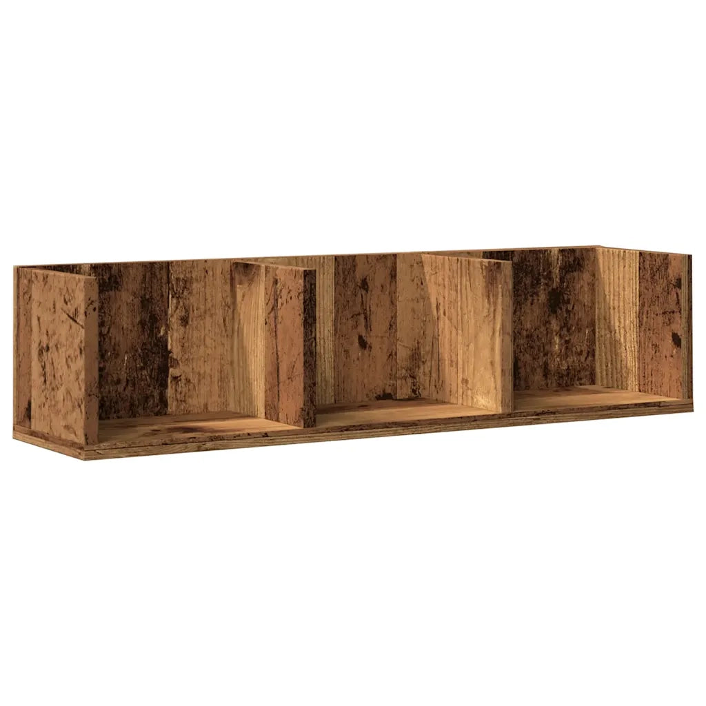 Scaffale Porta CD a Parete Antico 75x18x18 cm Legno Multistrato 855948
