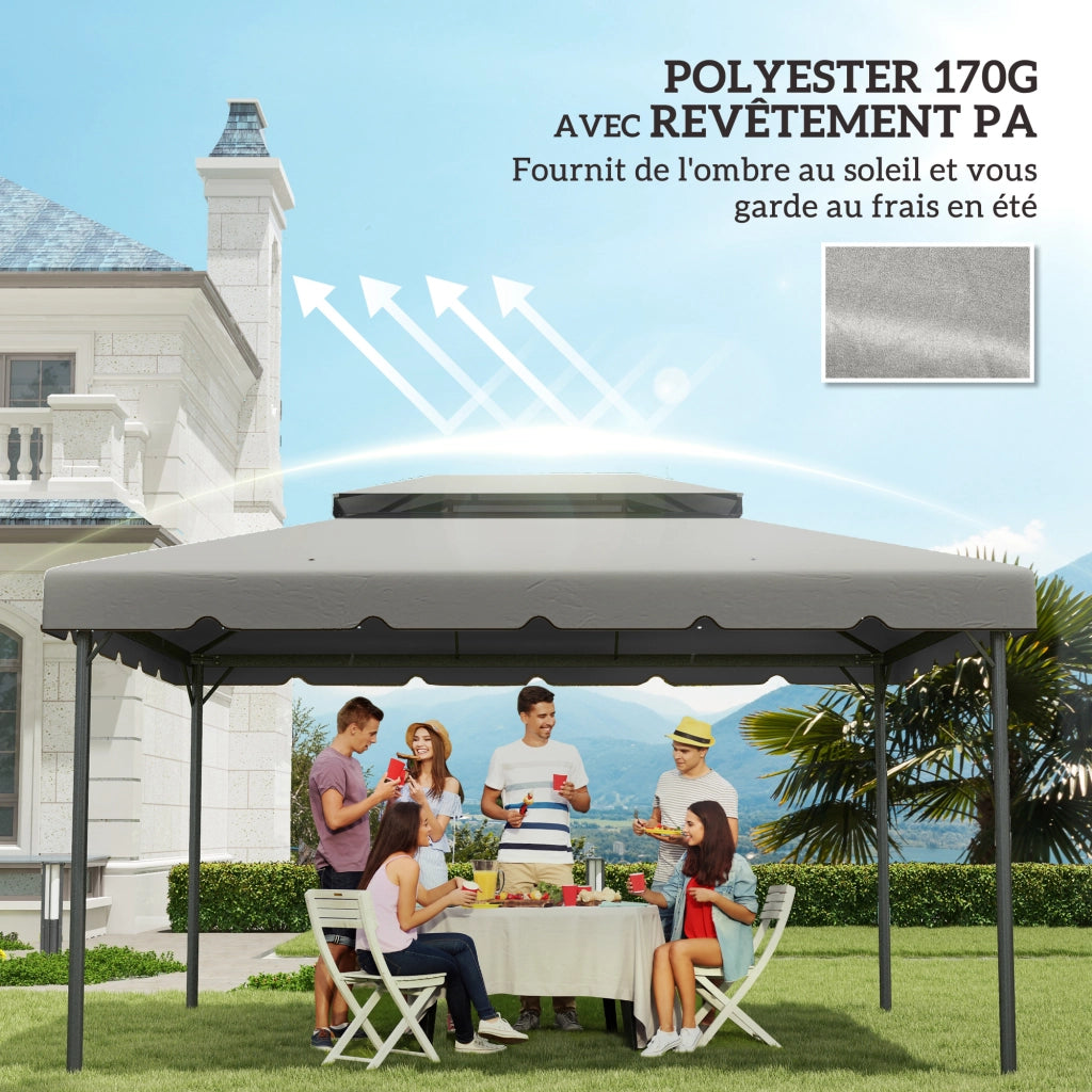 Tenda da giardino ¨C zephmum ¨C grigio chiaro tessuto poliestere 4x3 m