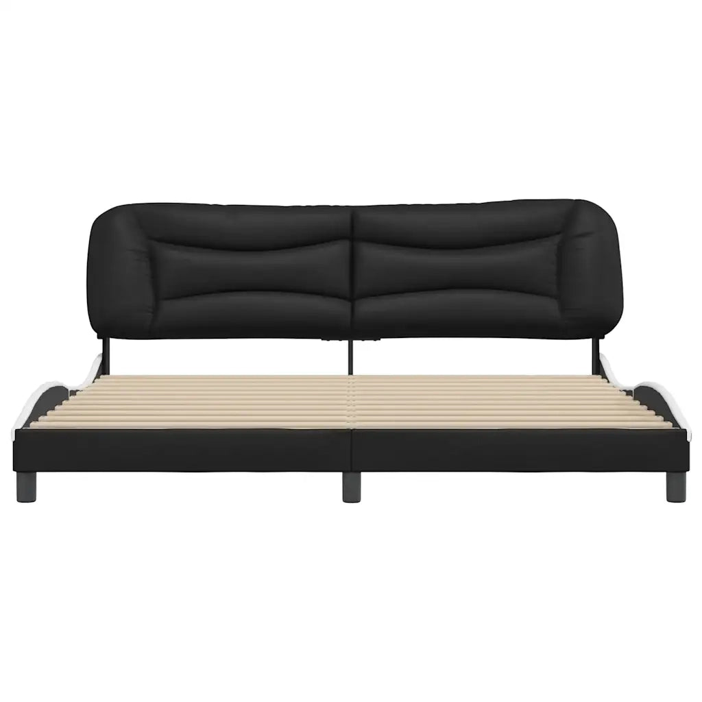 Giroletto senza Materasso Hvar Bianco e Nero 200x200 cm in Similpelle 3208028