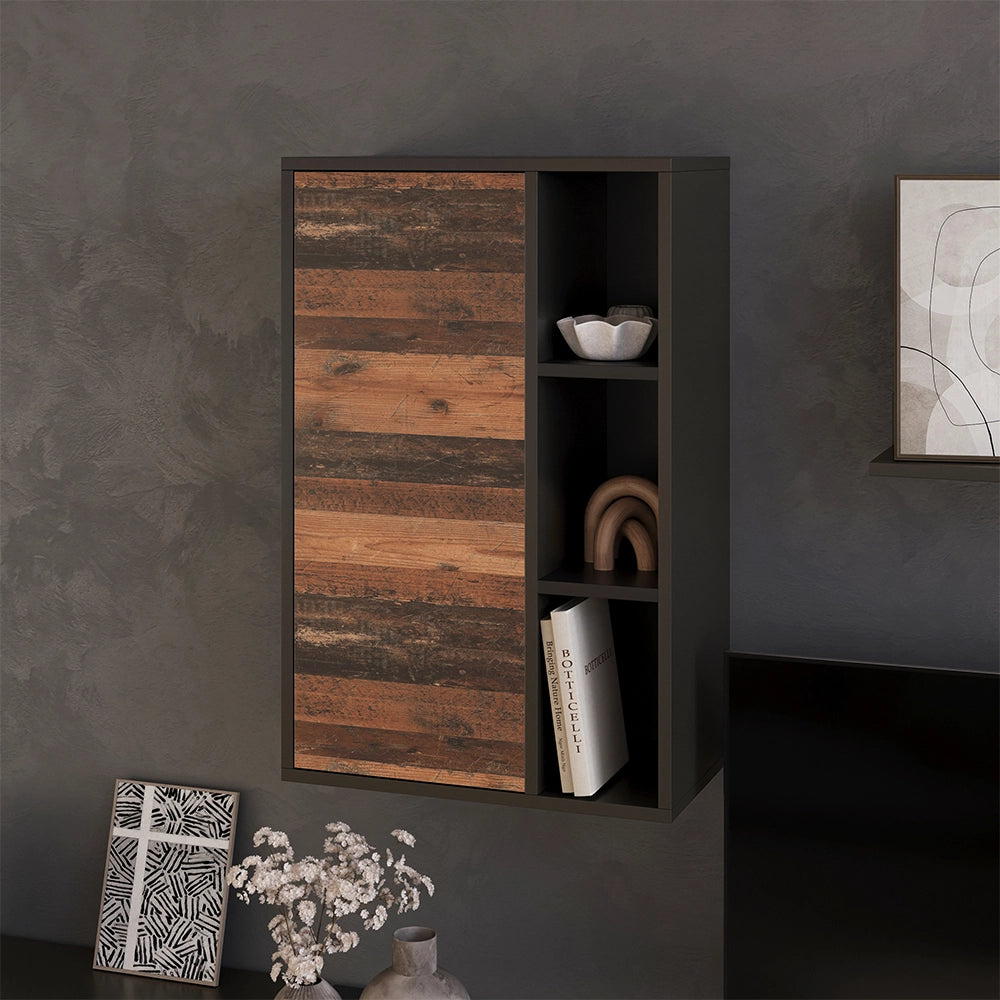 Vicco Libreria da parete Nero/antico 50.1 x 78.4 cm con 3 scomparti aperti