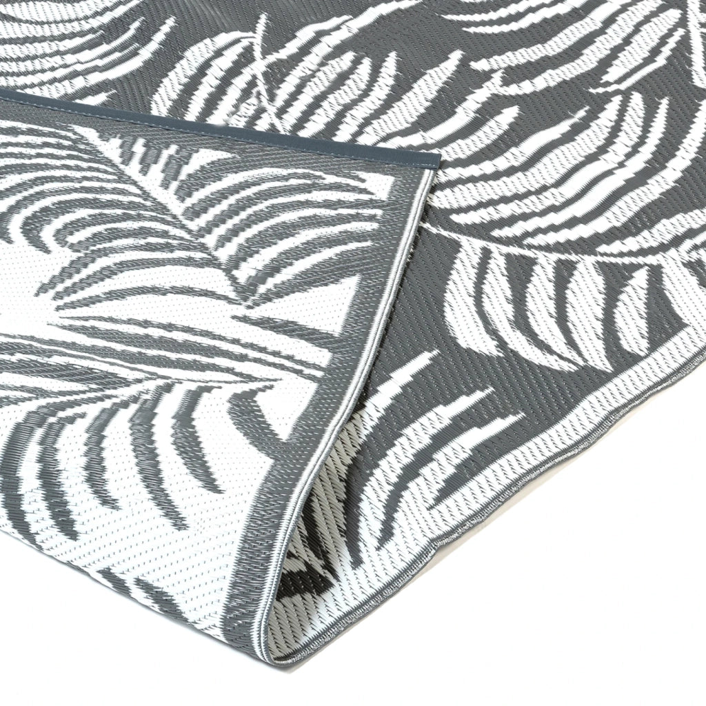 IDMarket - Tappeto per esterni COCO tropical grigio e bianco 180 x 280 CM