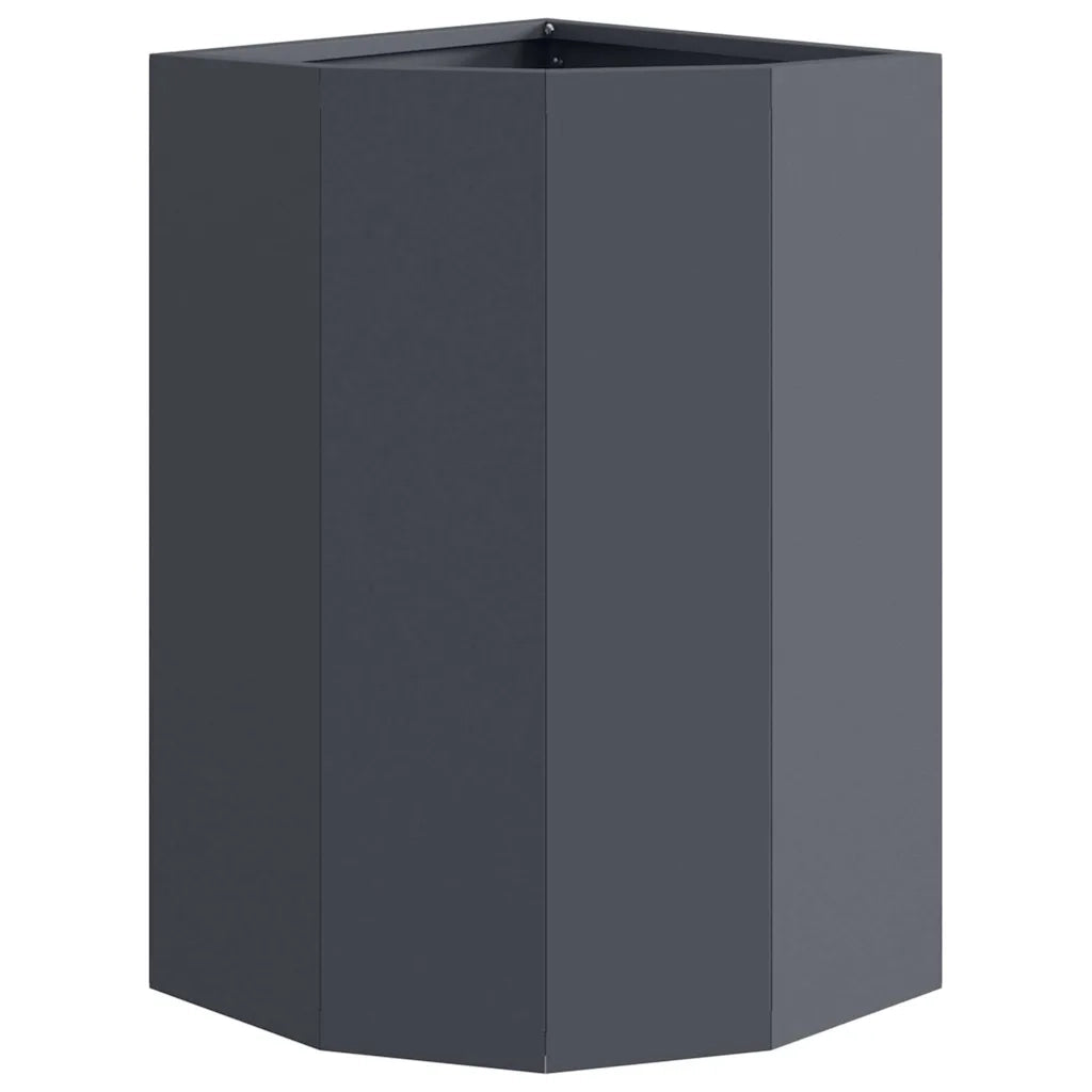 Fioriere | Cassetta per fiori | Vaso d'angolo Antracite 30 x 30 x 50 cm Acciaio