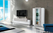 Parete attrezzata soggiorno bianco grigio mobile porta TV vetrina Corona