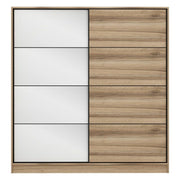Armadio Camera da Letto Rovolon, Guardaroba 2 Ante Appendiabiti, 180x190h cm Marrone Rovere