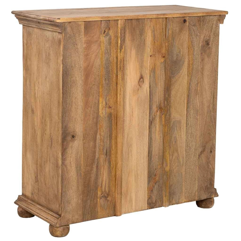 Credenza artigianale in legno con 2 ante marroni, 97x43x100h cm