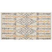 Tappeto beige in cotone 80 x 150 cm rettangolare motivo geometrico soggiorno camera da letto