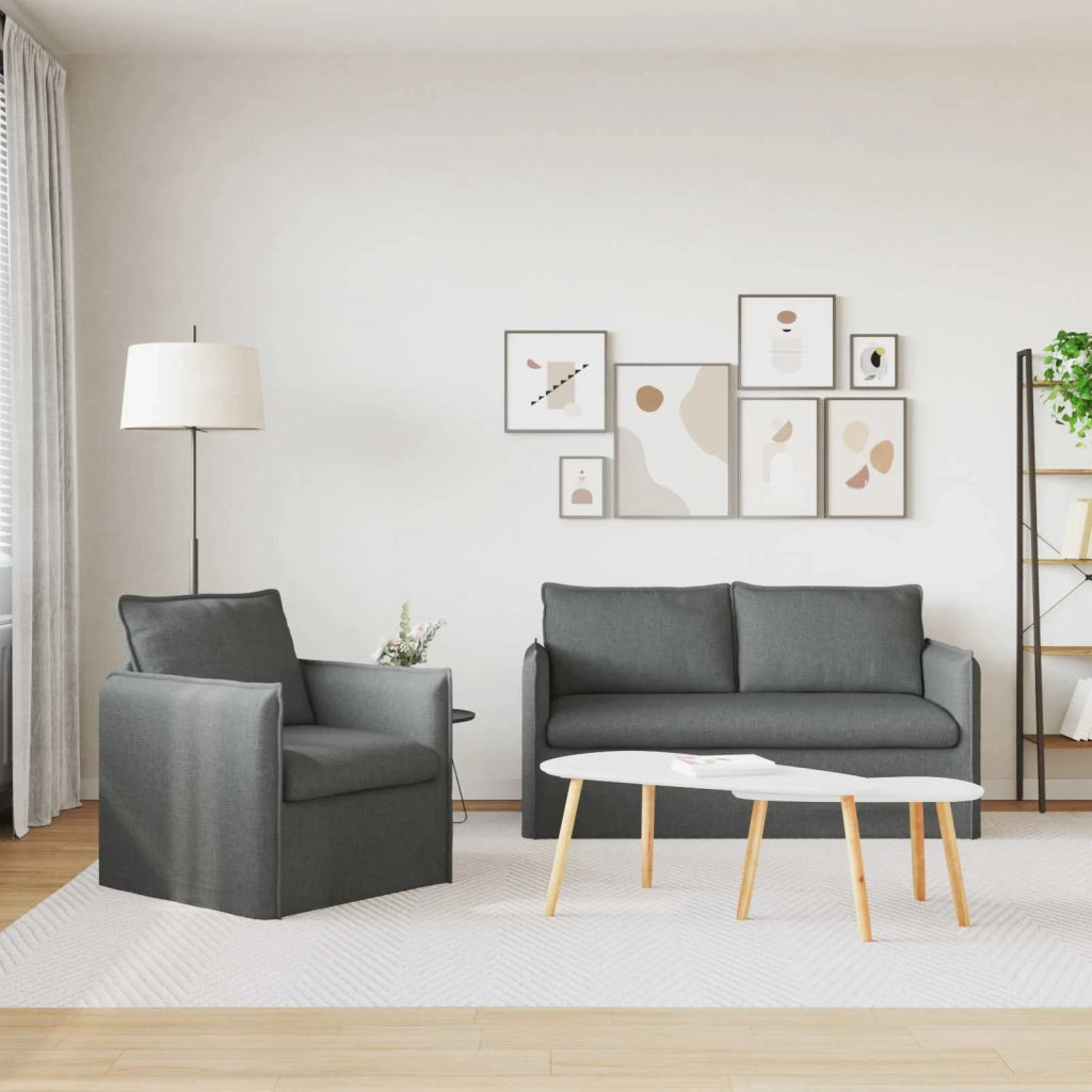 Set di divani 2 pcs Grigio Scuro 156 x 82 x 85 cm Tessuto 3407568