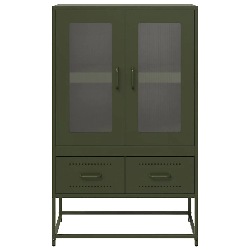 Credenza Verde Oliva 68x39x111,5 cm in Acciaio 853366