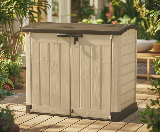 Armadio Porta Attrezzi da Giardino 146x120x82 cm in Resina Keter Store It Out Arc Beige