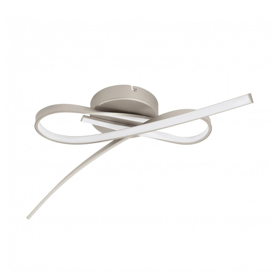Plafone Palozza Eglo Grigia Nickel Plafoniera Lampada da Soffitto Moderna LED