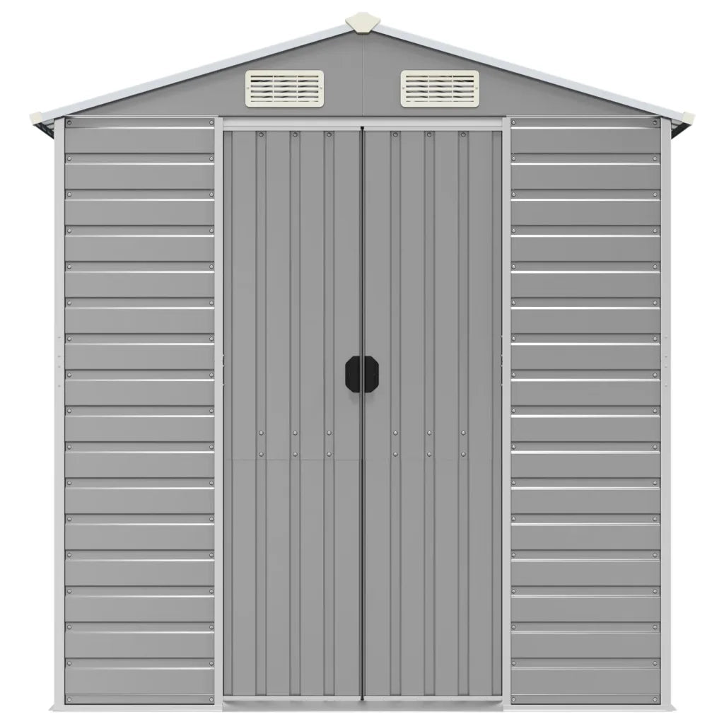 Casetta da giardino grigio chiaro 191x725x198 cm in acciaio zincato 3188249